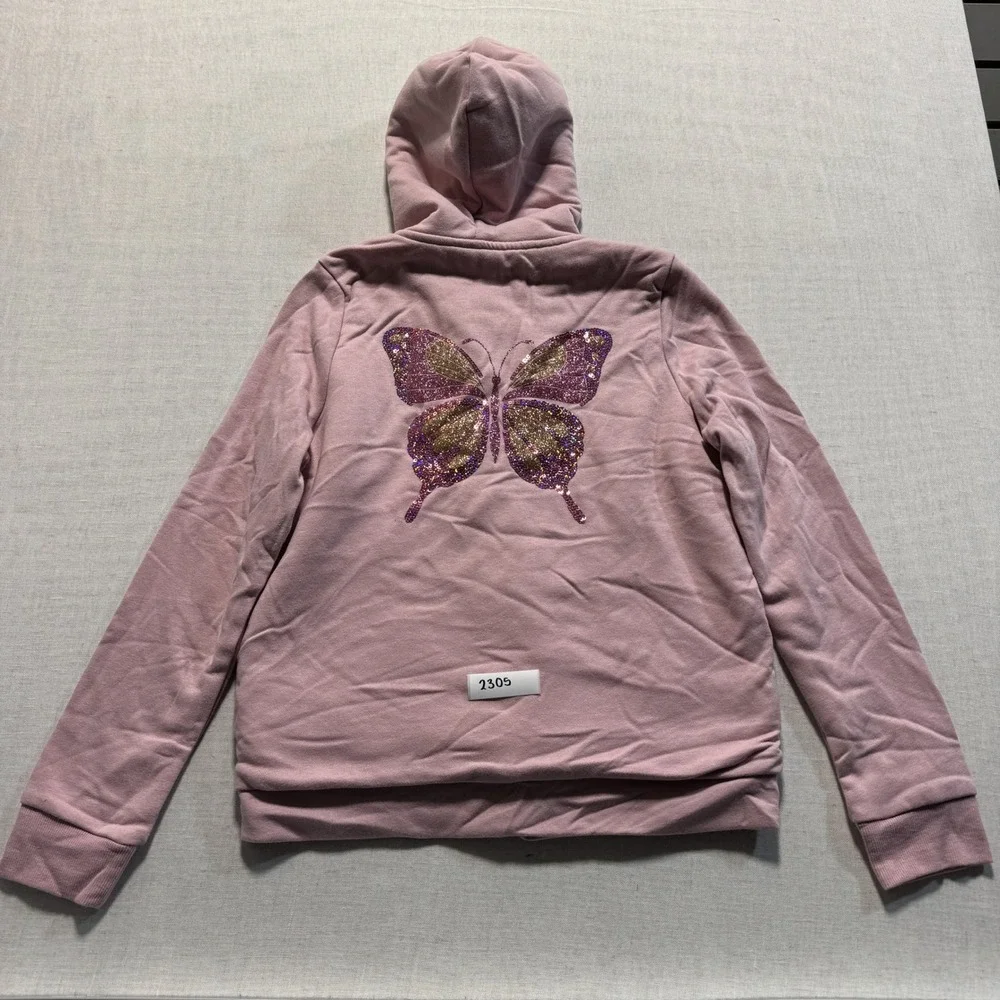 The Children's Place Butterfly Zip Hoodie Girl Sz XXL‎ Pink New With Tags
